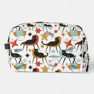 Retro Swanky Schwarze Katze in Atom-MCM-Kosmetikta Waschbeutel