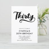 Retro Swash Bold Schrift 30. Geburtstag Einladung (Stehend Vorderseite)