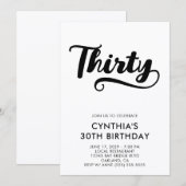 Retro Swash Bold Schrift 30. Geburtstag Einladung (Vorne/Hinten)