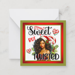 Retro Sweet but Twisted Christmas Pinup Mitteilungskarte