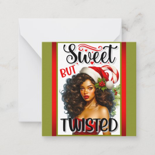 Retro Sweet but Twisted Christmas Pinup Mitteilungskarte (Vorderseite)
