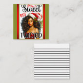 Retro Sweet but Twisted Christmas Pinup Mitteilungskarte (Vorne/Hinten)