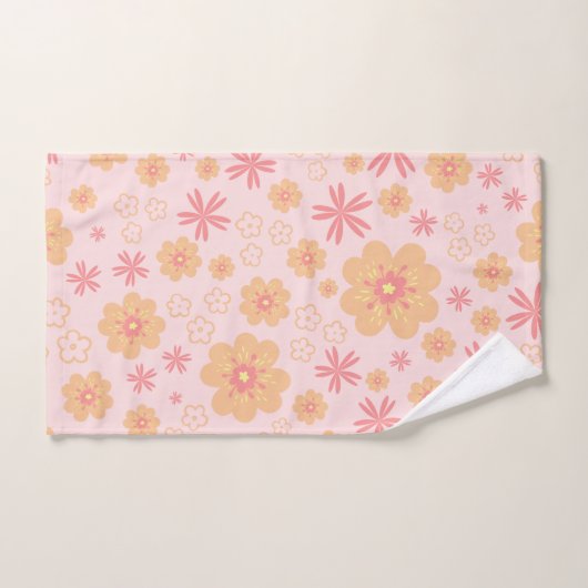 Retro Sweet Floral Muster Badetuch Set (Handtuch)