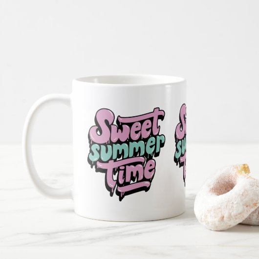 Retro Sweet Summer Time Kaffeetasse (Mit Donut)