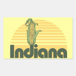 Retro Sweet Zuhause Indiana Rechteckiger Aufkleber
