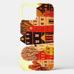 Retro Sweet Zuhause Poster: Cartoon Houses Case-Mate iPhone Hülle