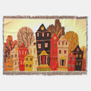 Retro Sweet Zuhause Poster: Cartoon Houses Decke