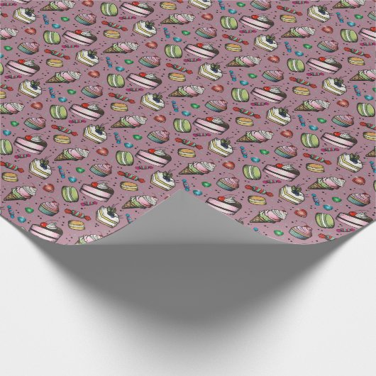 Retro Sweets- Pink Geschenkpapier (Ecke)