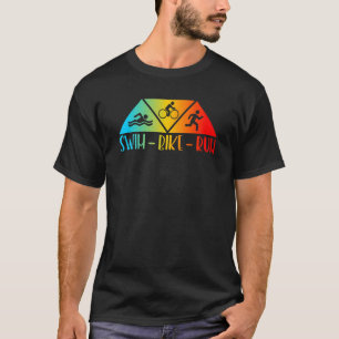 Retro Swim Bike Run Triathlon Athletic Sport Männe T-Shirt