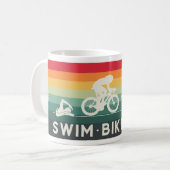 Retro Swim Bike Run Triathlon Icon Serie Kaffeetasse (Vorderseite Links)