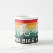Retro Swim Bike Run Triathlon Icon Serie Kaffeetasse (Mittel)