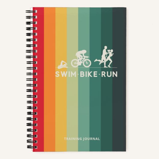 Retro Swim Bike Run Triathlon Icon Serie Notizblock (Vorderseite)