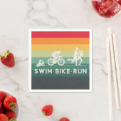 Retro Swim Bike Run Triathlon Icon Serie Serviette (Beispiel)