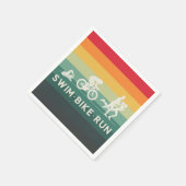 Retro Swim Bike Run Triathlon Icon Serie Serviette (Ecke)