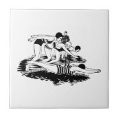 Retro Swimmer Fliese (Vorderseite)