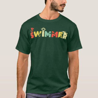 Retro Swimmingpool Vintager Schwimmfächer T-Shirt