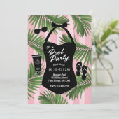 Retro Swimsuit Pool-Party Einladung (Stehend Vorderseite)