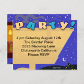 Retro Swinging Sixties Jet Set Party Einladung (Vorne/Hinten)