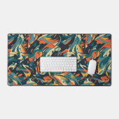 Retro Swirl Abstract Collage Desk Mat Schreibtischunterlage (Tastatur & Maus)