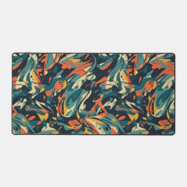 Retro Swirl Abstract Collage Desk Mat Schreibtischunterlage