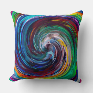 Retro Swirl Abstrakt Art #6 Kissen
