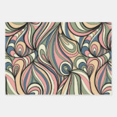 Retro Swirl Abstrakt Geschenkpapier Set (Vorderseite 3)