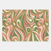 Retro Swirl Abstrakt Geschenkpapier Set (Vorderseite 2)