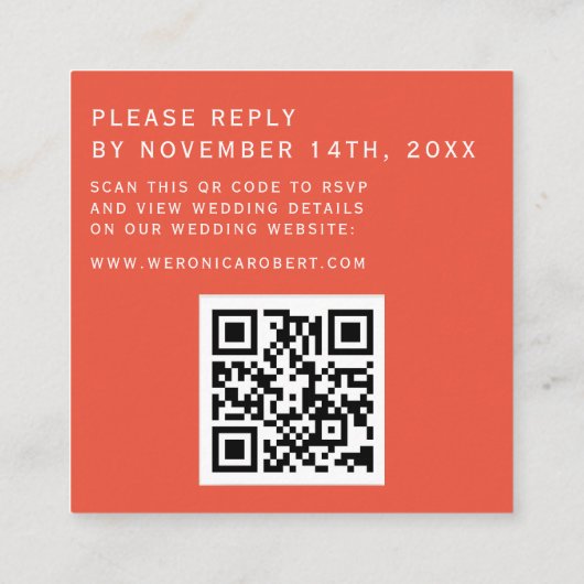 Retro Swirl Abstrakt QR Code Monogramm Begleitkarte (Rückseite)