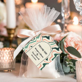 Retro Swirl Arch Mint and Pink Wedding Vielen Dank Geschenkanhänger