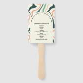 Retro Swirl Arch Mint Green Pink Wedding Programm Fächer (Rückseite)