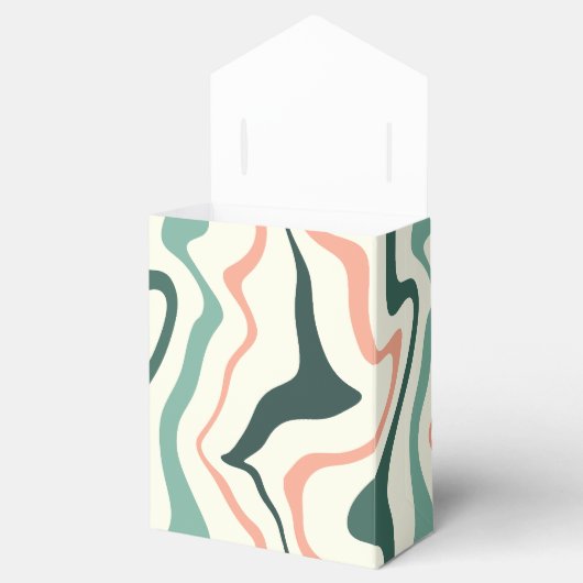 Retro Swirl Arch Mint Grün und Rosa Hochzeit Geschenkschachtel (Geöffnet)