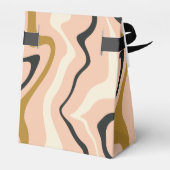 Retro Swirl Arch Pink Black Gold Cream Wedding Geschenkschachtel (Rückseite)