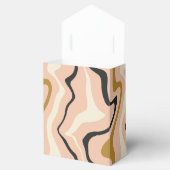 Retro Swirl Arch Pink Black Gold Cream Wedding Geschenkschachtel (Geöffnet)