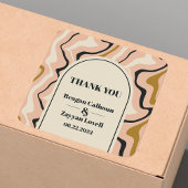 Retro Swirl Arch Pink Black Gold Hochzeit Vielen D Quadratischer Aufkleber