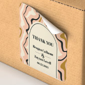 Retro Swirl Arch Pink Black Gold Hochzeit Vielen D Quadratischer Aufkleber