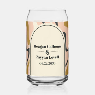 Retro Swirl Arch Pink Black Gold Wedding Dosenglas