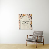 Retro Swirl Arch Pink Black Gold Wedding Hintergru Wandteppich (Beispiel)