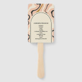 Retro Swirl Arch Pink Black Gold Wedding Program Fächer (Rückseite)