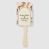 Retro Swirl Arch Pink Black Gold Wedding Program Fächer (Vorderseite)