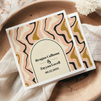 Retro Swirl Arch Pink Black Gold Wedding