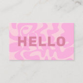 Retro Swirl Blush Pale Pink Hallo Visitenkarte (Vorderseite)
