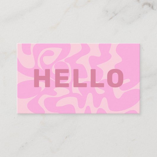 Retro Swirl Blush Pale Pink Hallo Visitenkarte (Vorderseite)