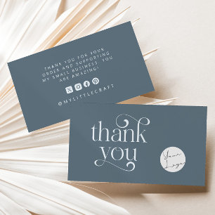 Retro Swirl Danke für den Einkauf von Small Steel Visitenkarte