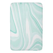 Retro Swirl Liquid Aqua Green Painting Ästhetik Badematte (Vorderseite Vertikal)