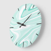 Retro Swirl Liquid Aqua Green Painting Ästhetik Große Wanduhr (Winkel)