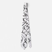 Retro Swirl Modernes Schwarz-weiß Krawatte (Vorderseite)