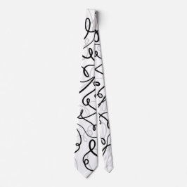 Retro Swirl Modernes Schwarz-weiß Krawatte