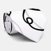 Retro Swirl Modernes Schwarz-weiß Krawatte (Gerollt)