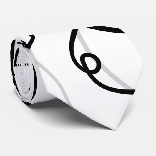 Retro Swirl Modernes Schwarz-weiß Krawatte (Gerollt)