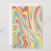 Retro Swirl Orange Abstrakt Pattern Monogramm Einladung (Rückseite)